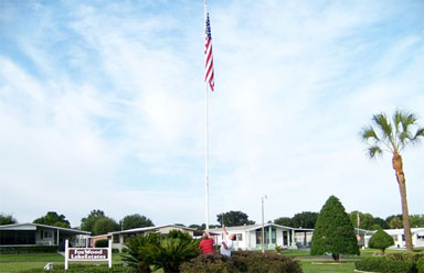 The Flag raising at Foxwood Lake Estates!